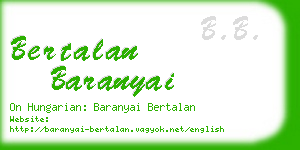 bertalan baranyai business card